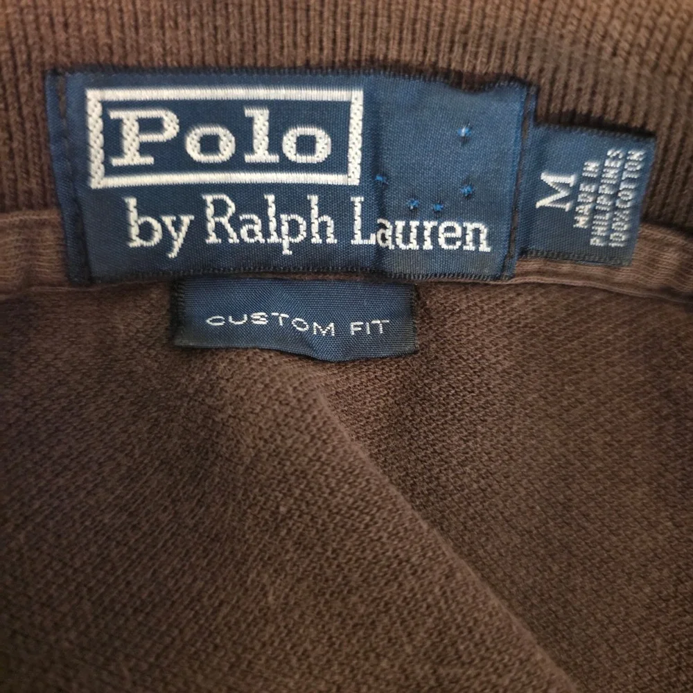 Polo Ralph Lauren Polo Shirt Mens M Brown Custom Fit Short Sleeve Cotton Pique